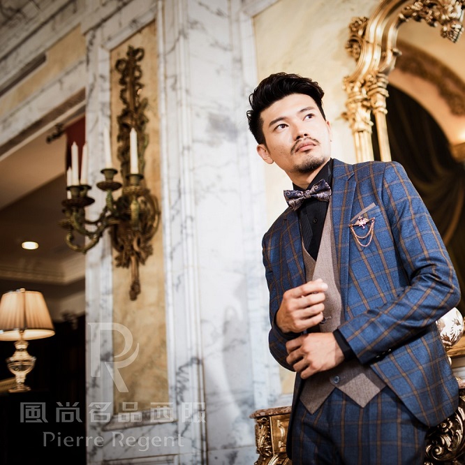 【Pierre Regent】韓版牛仔大格西服-租西裝 (2)-HtlL6.jpg